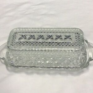 Elegant Clear Glass Butter Dish
